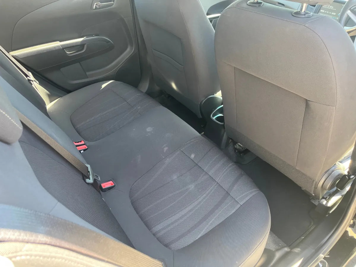 Car interior with gray and beige seats