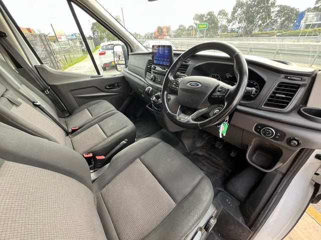 Three-seat cabin of 2021 Ford Transit